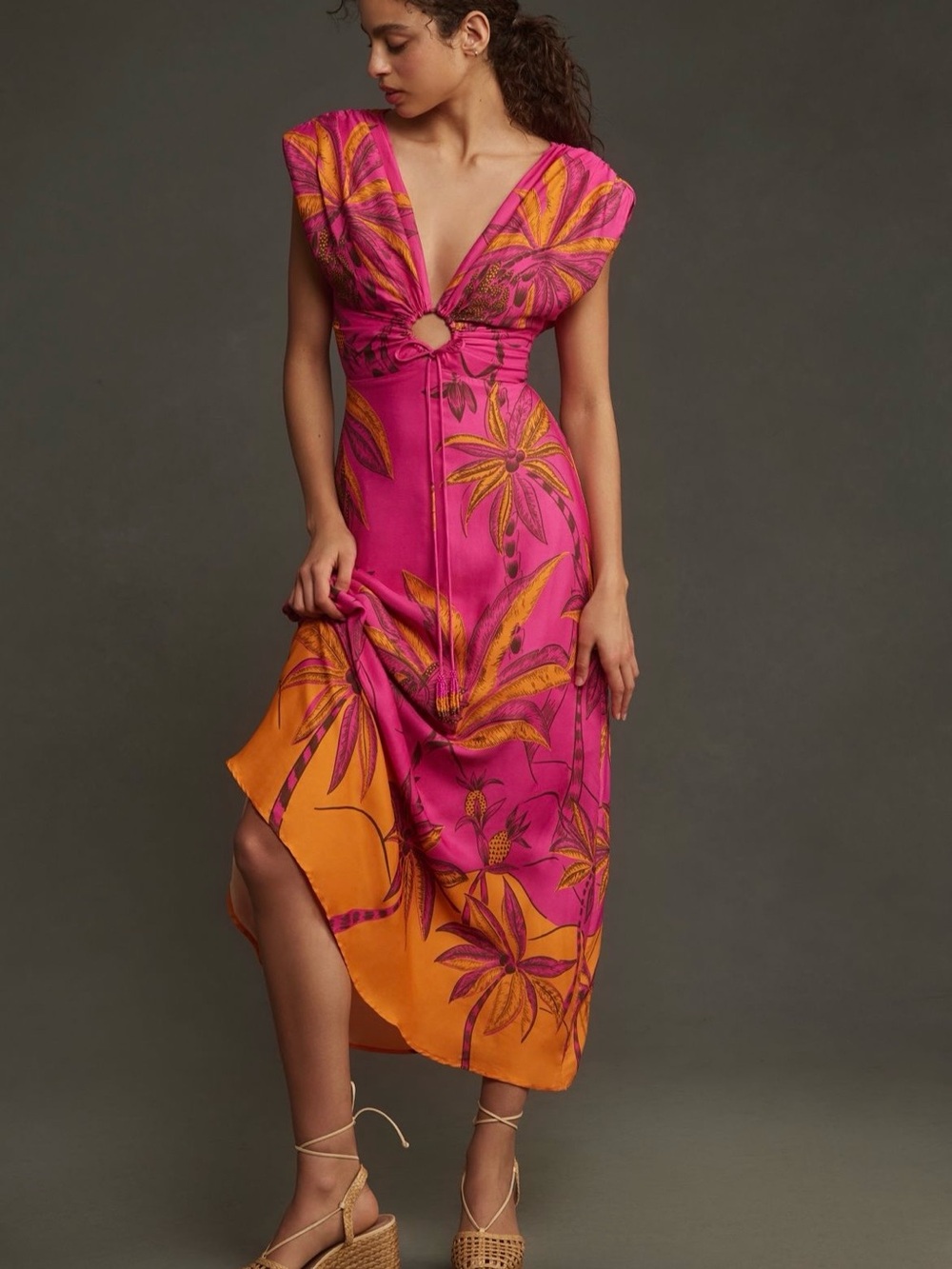 Farm Rio Beach Forest Maxi Tropical Dress
